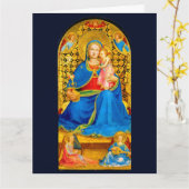 Madonna and Child Holiday Christmas Card カード (黄色い花)