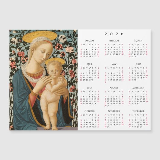 Madonna and Child Jesus Vintage Art 2026 Calendar (正面)