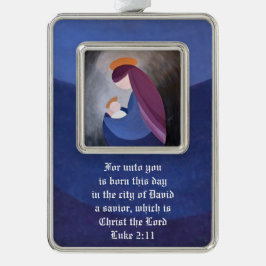 Madonna and Child - Luke 2:11 Framed Ornament シルバープレートフレームオーナメント