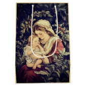 Madonna and Child Vintage Christmas ミディアムペーパーバッグ (裏面)