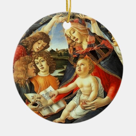 Madonna by Botticelli. Christmas Gift Ornament セラミックオーナメント (正面)