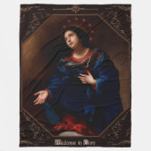 Madonna in Glory by Carlo Dolci フリースブランケット (正面)