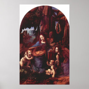 Madonna in the rock cave by Leonardo da Vinci ポスター