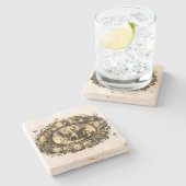 Madonna – Maria – Blumenkranz – shabby chic ストーンコースター (横)