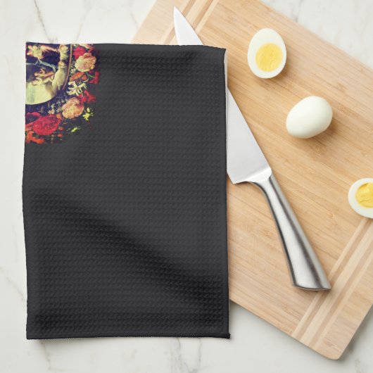 Madonna – Maria – Blumenkranz – Vintage キッチンタオル (四つ折り)