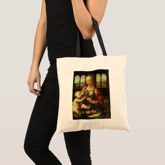 Madonna of the Carnation by Leonardo da Vinci トートバッグ (正面(商品))
