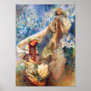 Madonna of the Lily, Mucha ポスター
