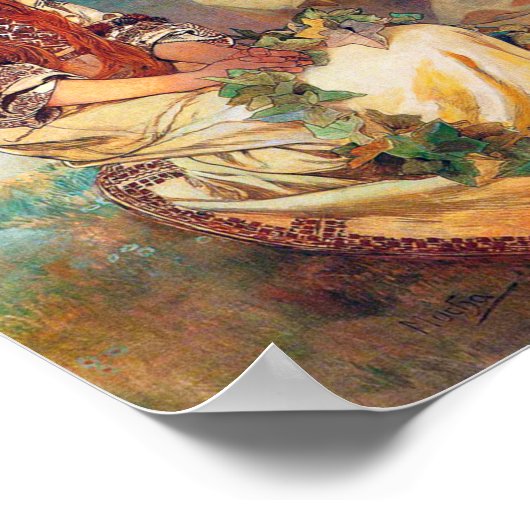 Madonna of the Lily, Mucha ポスター (角)