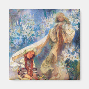Madonna of the Lily, Mucha マグネット