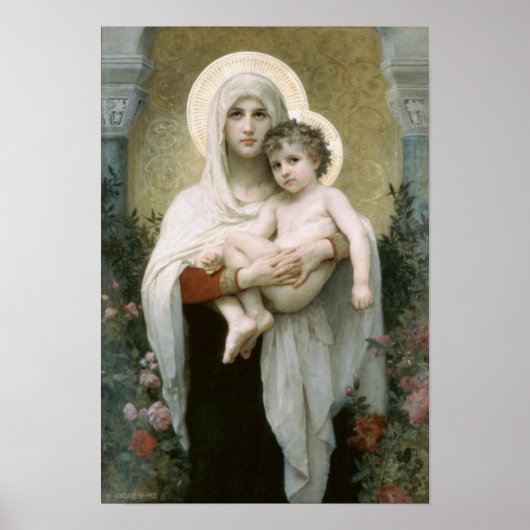 Madonna of the Roses – William Adolphe Bouguereau ポスター (正面)