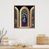Madonna of the Shells ART PRINT - gothic triptych ポスター (キッチン)