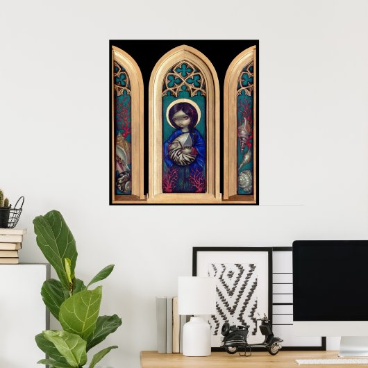 Madonna of the Shells ART PRINT - gothic triptych ポスター (ホームオフィス)