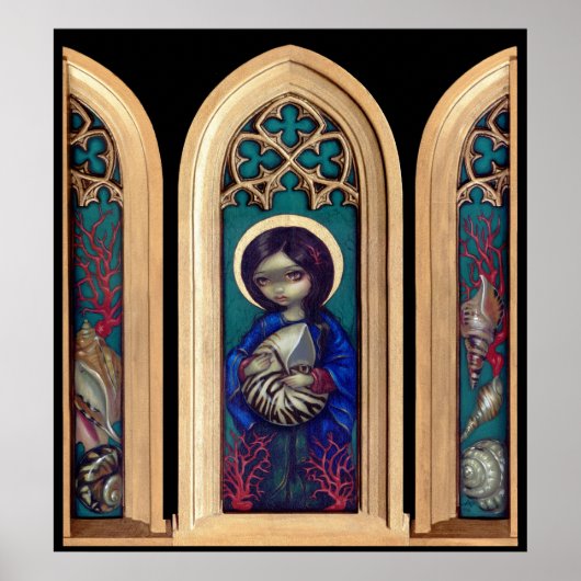 Madonna of the Shells ART PRINT - gothic triptych ポスター (正面)