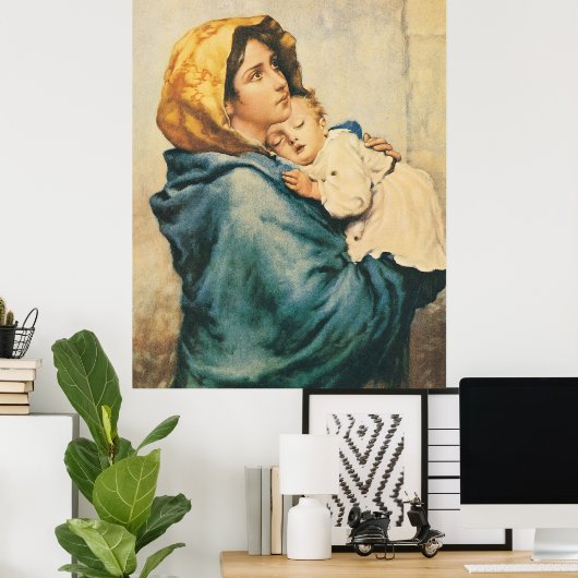 Madonna of the streets - Roberto Ferruzzi ポスター (ホームオフィス)