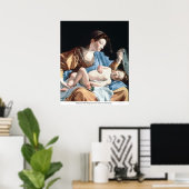 Madonna With Sleeping Christ Child by Gentileschi ポスター (ホームオフィス)