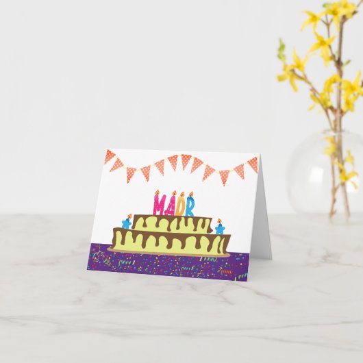 Madr誕生日カード カード (黄色い花)