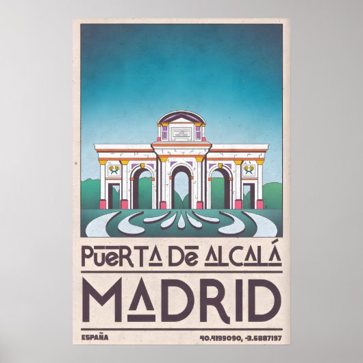 Madrid Architecture Poster Puerta de Alcalá ポスター (正面)