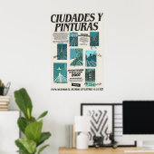 Madrid Art Exhibition Poster Spanish Cityscape ポスター (ホームオフィス)