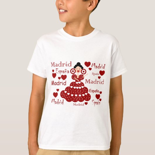 Madrid España muñeca flamenca Tシャツ (正面)