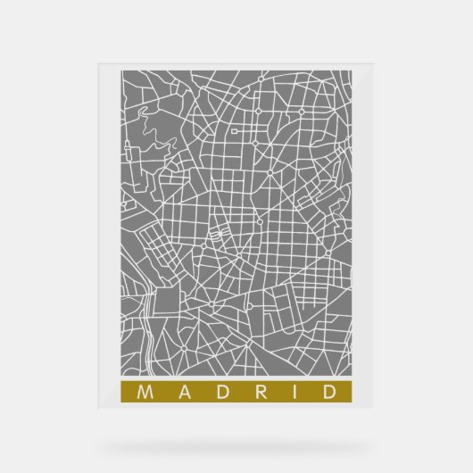 Madrid map アクリルサイン (正面)