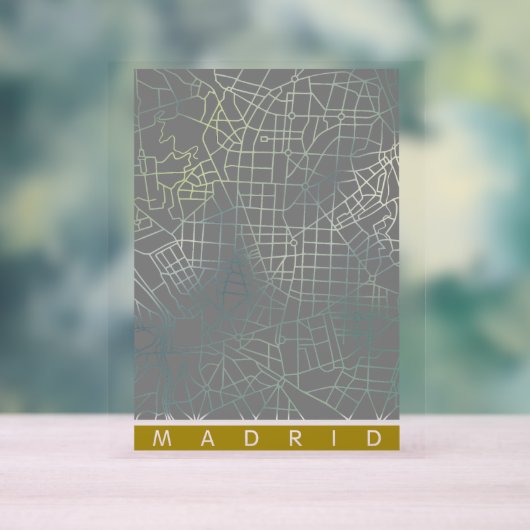 Madrid map アクリルサイン (ニュートラル)