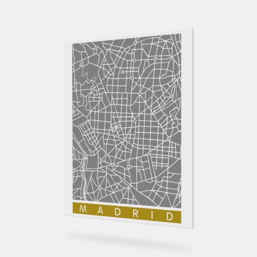 Madrid map アクリルサイン (傾斜)