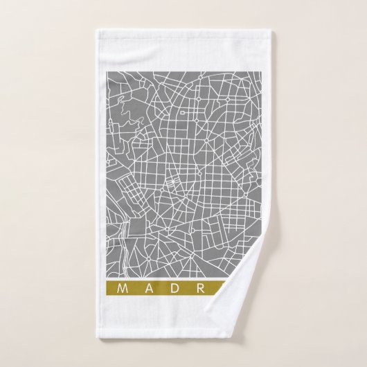 Madrid map バスタオルセット (ハンドタオル)