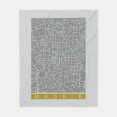 Madrid map フリースブランケット (正面)