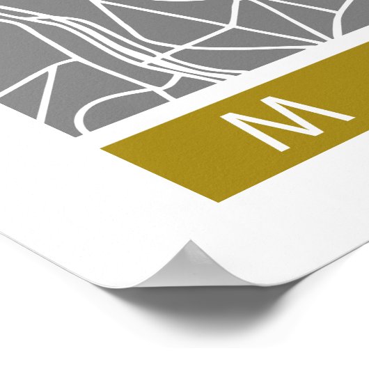 Madrid map ポスター (角)