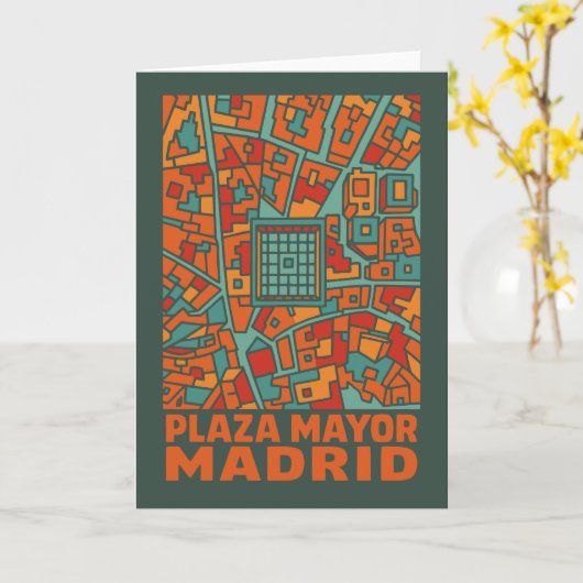 Madrid Plaza Mayor カード (黄色い花)