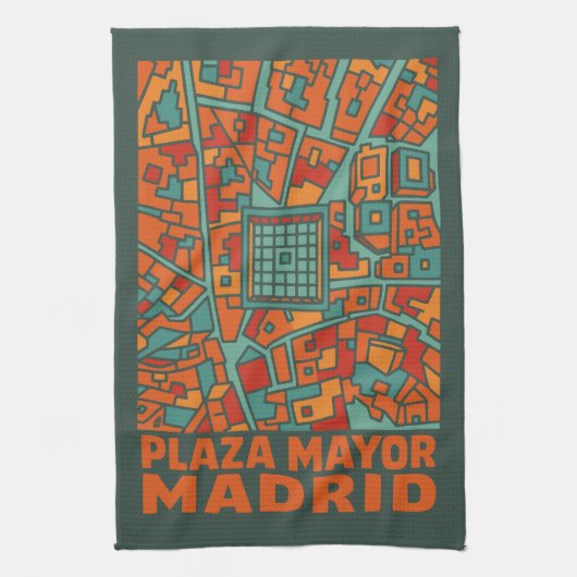 Madrid Plaza Mayor キッチンタオル (縦)