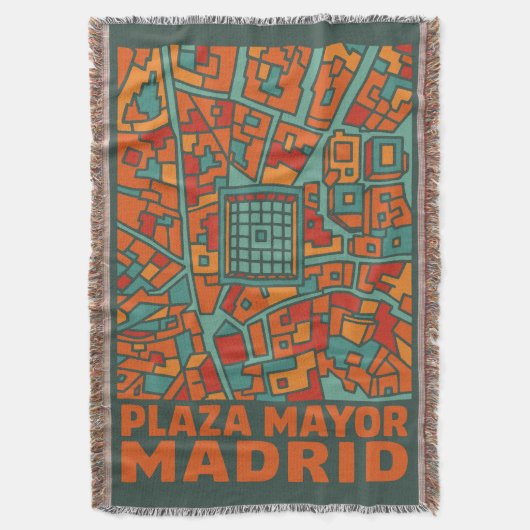 Madrid Plaza Mayor スローブランケット (正面縦)