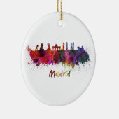 Madrid skyline in watercolor セラミックオーナメント (右)