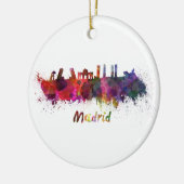 Madrid skyline in watercolor セラミックオーナメント (左)