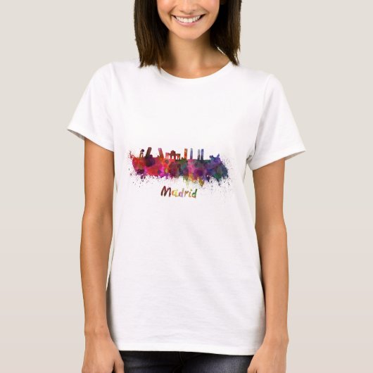 Madrid skyline in watercolor tシャツ (正面)
