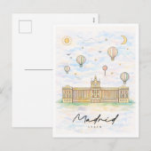 Madrid Skyline Watercolor | Spain Travel シーズンポストカード (正面/裏面)