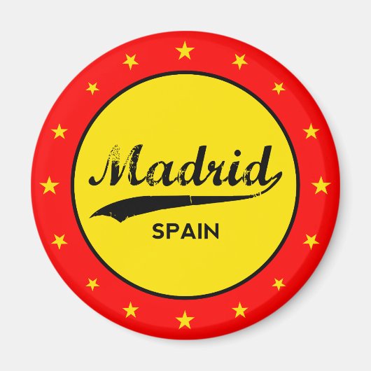 Madrid, Spain, circle, red マグネット (正面)