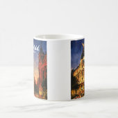 Madrid Spain Gran Via Night Watercolor Cityscape コーヒーマグカップ (中央)