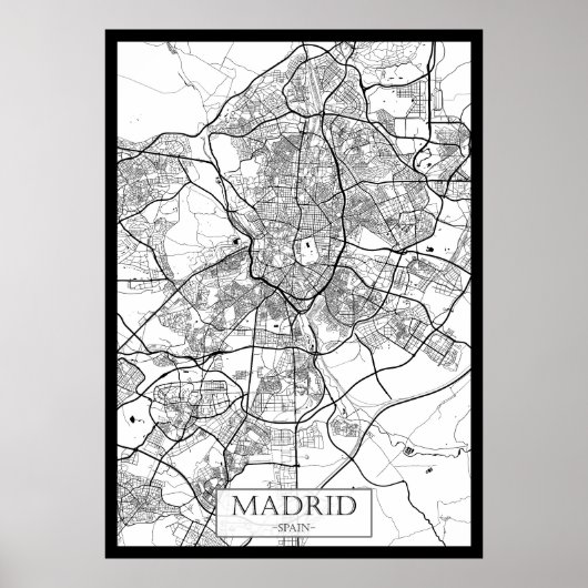 Madrid Spain Map ポスター (正面)