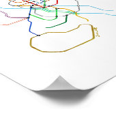 Madrid Spain Metro Map Art Print ポスター (角)