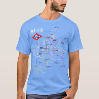 Madrid Spain Metro Subwayrain Map Spanish Language Tシャツ