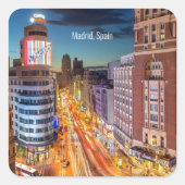 Madrid, Spain scenic photograph, スクエアシール (正面)