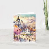 Madrid Spain Watercolor カード (正面)