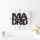 Madrid Timezone Wall Clock スクエア壁時計 (ホーム)