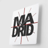 Madrid Timezone Wall Clock スクエア壁時計 (傾斜)
