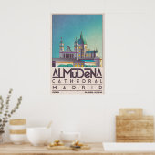 Madrid Wall Art Almudena Cathedral Silhouette ポスター (キッチン)