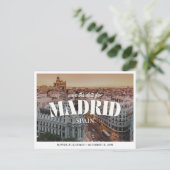 Madrid Wedding Save the Date Retro Destination ポストカード (スタンド正面)