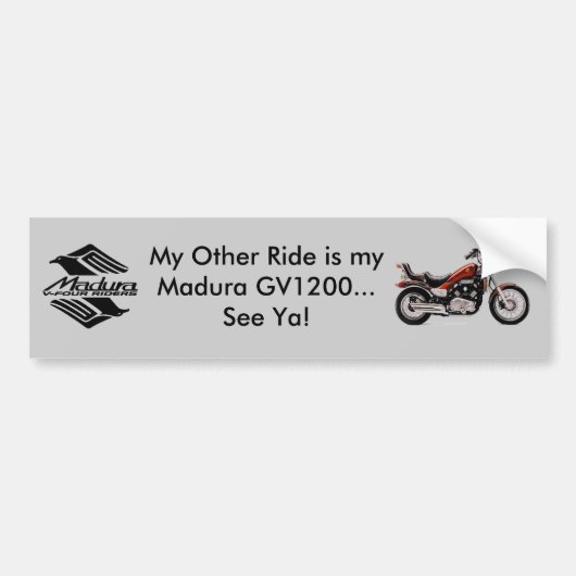 Madura GV1200の灰色 バンパーステッカー (正面)