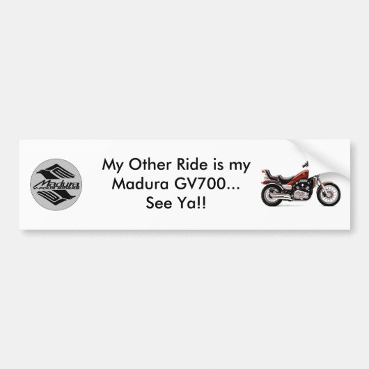 Madura GV 700の白 バンパーステッカー (正面)