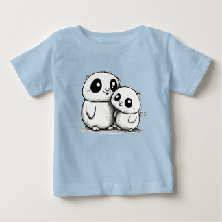 Mãe e bebê de Toupeira fofos ベビーTシャツ